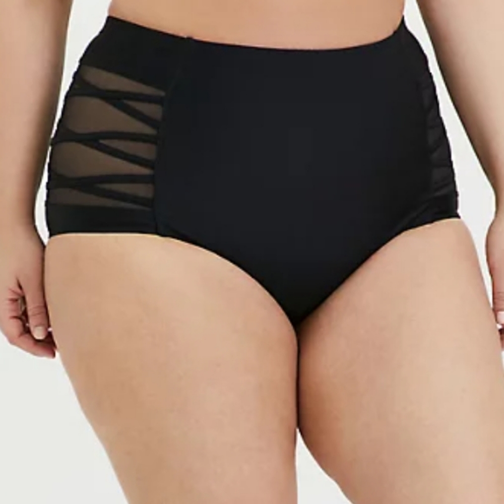 High Waist Lattice Swim Bottom